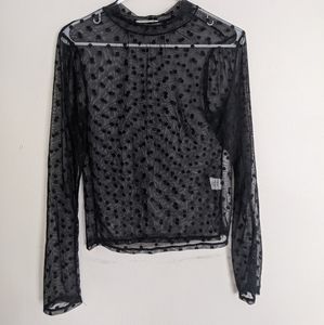 Sheer polkadot long sleeve
